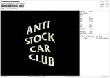 Stockcar Embroidery File 6 sizes