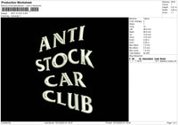 Stockcar Embroidery File 6 sizes