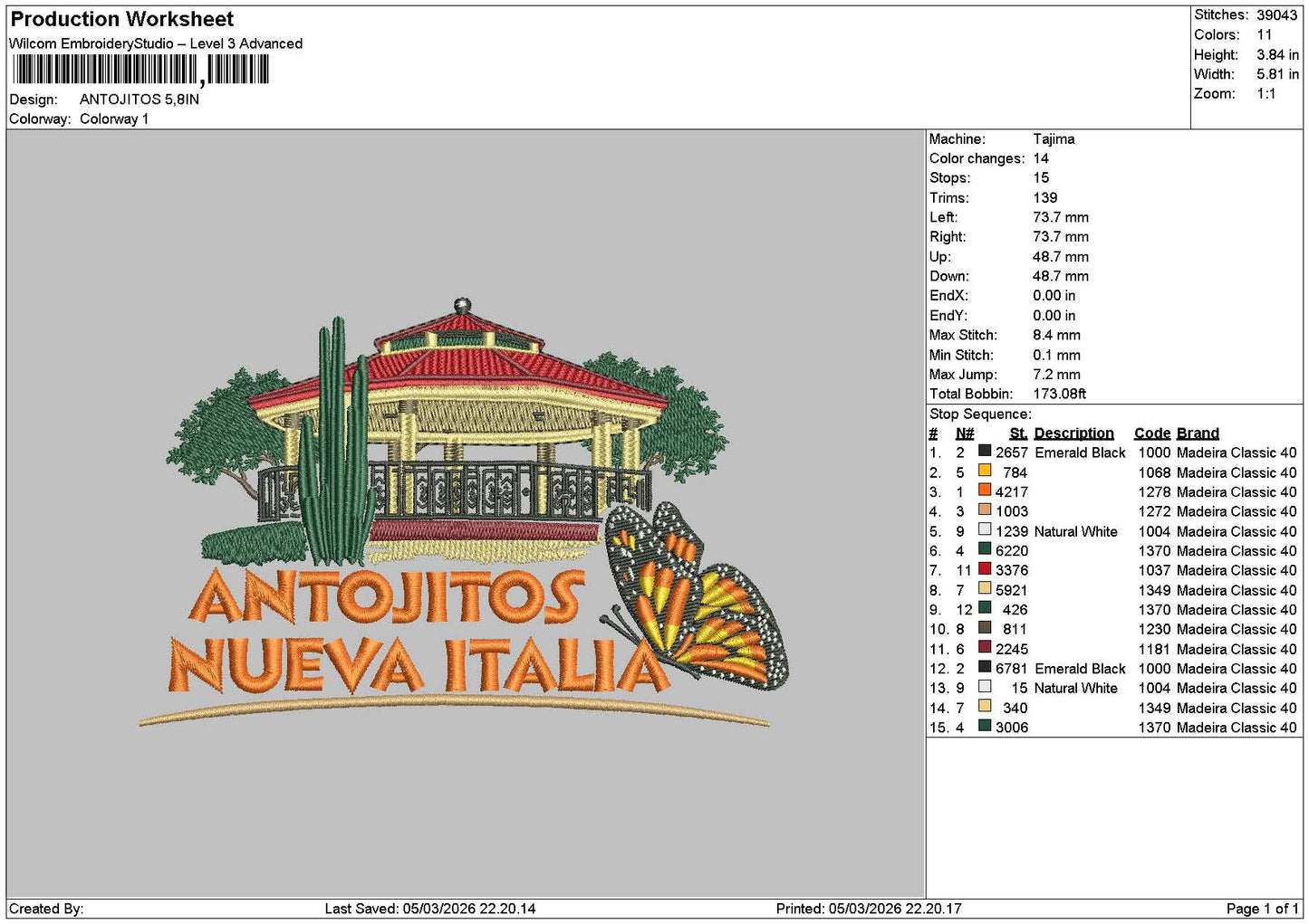 Antojitostext Embroidery File 6 sizes