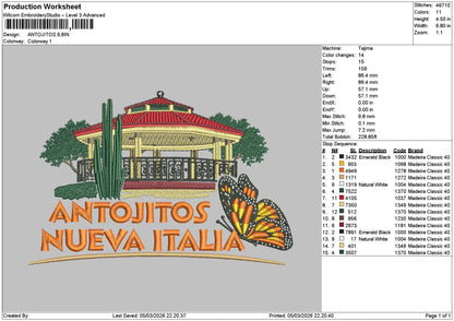Antojitostext Embroidery File 6 sizes