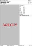 Aoii Guy Embroidery File 6 sizes