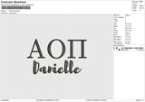 AON Danielle Embroidery File 4 size