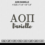 AON Danielle Embroidery File 4 size