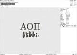 AON Nikki Embroidery File 4 size