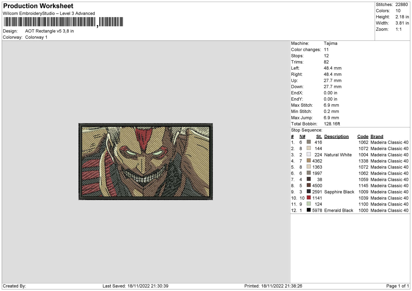 Aot Rectangle V5 Embroidery File 6 sizes