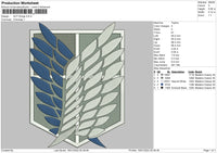 AOT Wings Embroidery File 4 size