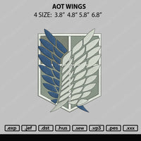 AOT Wings Embroidery File 4 size