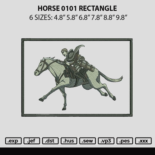 Horse 0101 Rectangle Embroidery File 6 sizes