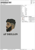 AP Dhillon Embroidery File 4 size