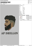 AP Dhillon Embroidery File 4 size