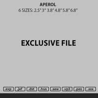 Aperol Embroidery File 6 sizes