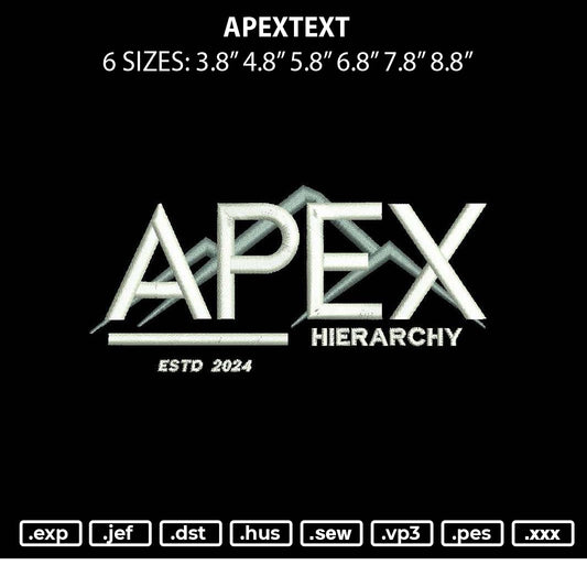 Apextext Embroidery File 6 sizes
