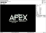 Apextext Embroidery File 6 sizes