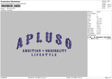 Apluso Embroidery File 6 sizes