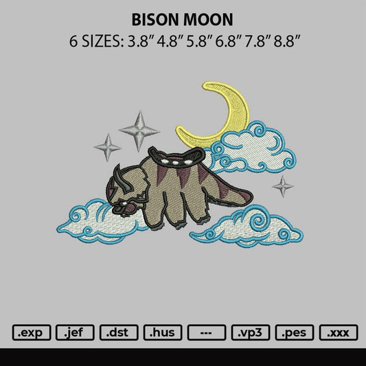 Bison Moon Embroidery File 6 sizes