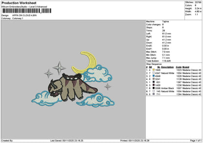Bison Moon Embroidery File 6 sizes