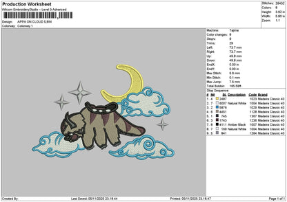 Bison Moon Embroidery File 6 sizes