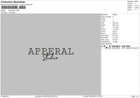 Apperaltext Embroidery File 6 sizes