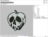 Apple Skull Embroidery File 4 size