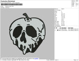 Apple Skull Embroidery File 4 size