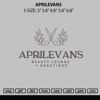 Aprilevans Embroidery File 5 sizes