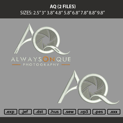 Aq Text Embroidery Machine Design 2 Files