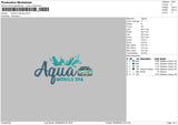 Aqua Mobile Spa Embroidery File 4 size