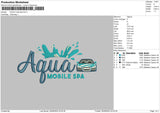 Aqua Mobile Spa Embroidery File 4 size