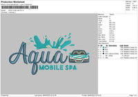 Aqua Mobile Spa Embroidery File 4 size