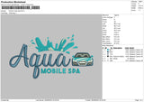 Aqua Mobile Spa Embroidery File 4 size