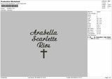 Arabelatext Embroidery File 6 sizes