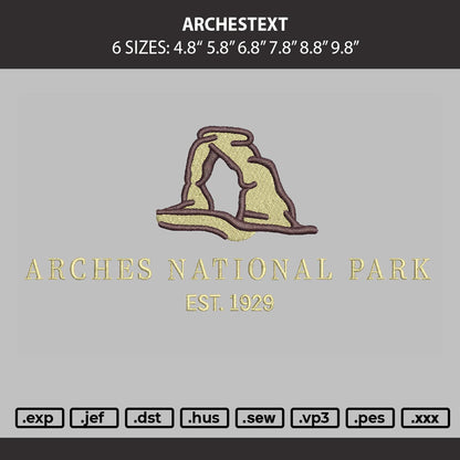 Archestext Embroidery Machine Design File 6 sizes