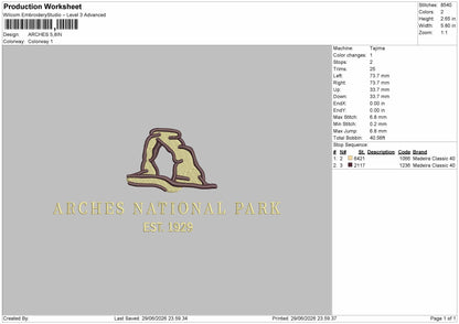 Archestext Embroidery Machine Design File 6 sizes