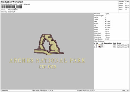 Archestext Embroidery Machine Design File 6 sizes