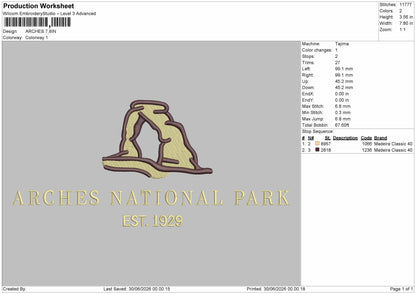 Archestext Embroidery Machine Design File 6 sizes