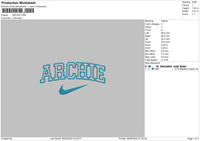 Archietext Embroidery File 6 sizes