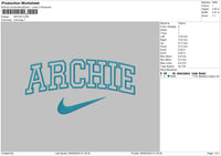 Archietext Embroidery File 6 sizes