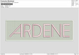 Ardenetext Embroidery Machine Design File 6 sizes
