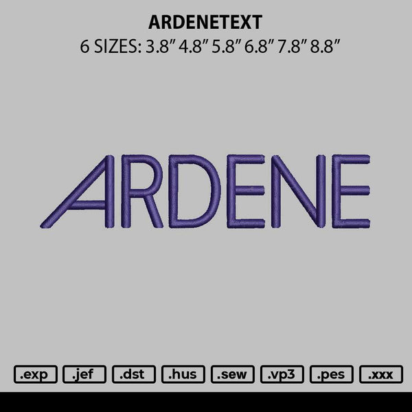Ardentext Embroidery File 6 sizes