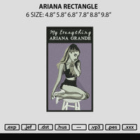 Ariana rectangle Embroidery File 6 sizes