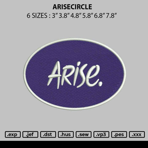 Arisecircle Embroidery File 6 sizes