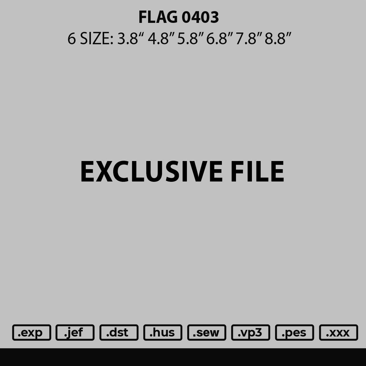 Flag 0403 Embroidery File 6 sizes