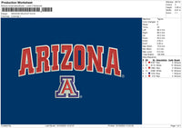 Arizona A Embroidery File 6 sizes