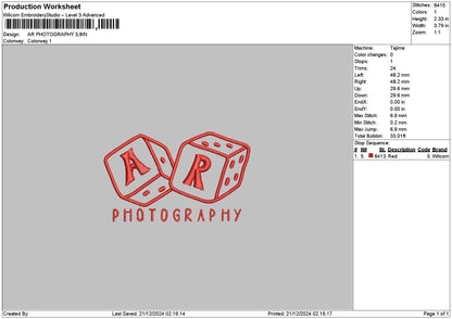 Photographytext 2112 Embroidery File 6 sizes