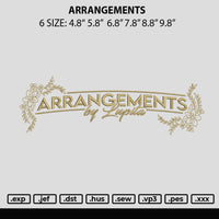 Arrangements Embroidery File 6 sizes