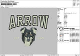 Arrow Dog Embroidery File 6 sizes