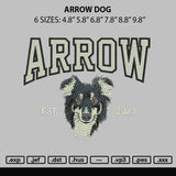 Arrow Dog Embroidery File 6 sizes