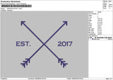 Est 2017 Embroidery File 6 sizes