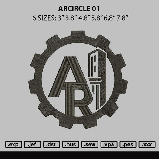 Arcircle 01 Embroidery File 6 sizes