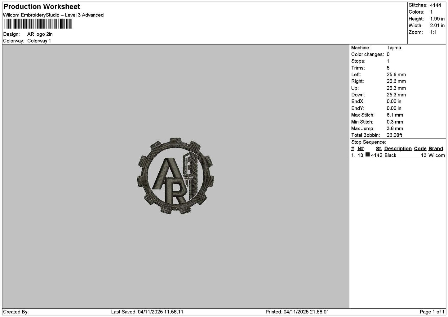 Arcircle 01 Embroidery File 6 sizes